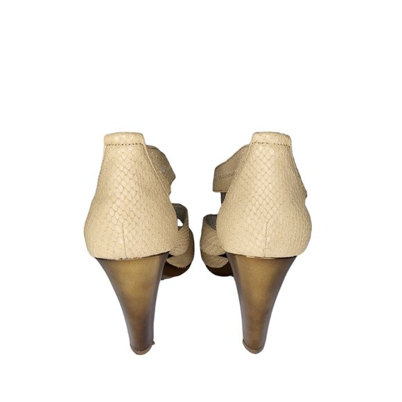 Michael Kors Stilettos Women Sz 10M Front Zip Leather Open Toe Designer Workwear - Picture 3 of 7